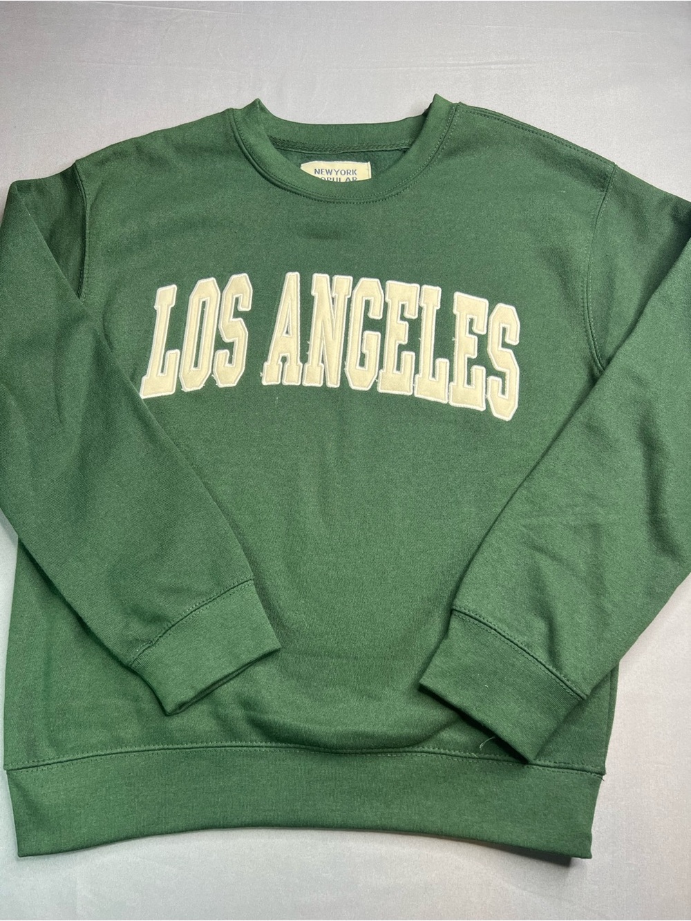 New York Popular Los Angeles Appliqué Sweatshirt Size Small Hunter Green